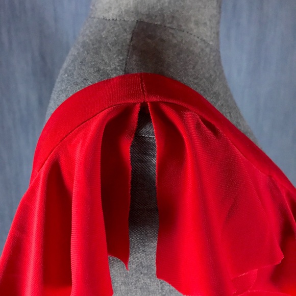 Evan Picone petite S 10 red party dress V-neck - Picture 4 of 7